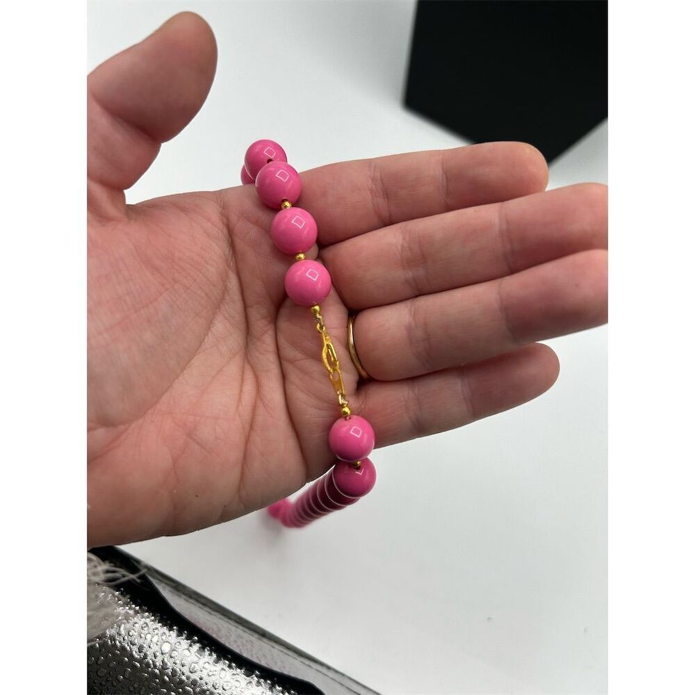 Marvella Pink Beaded Necklace Retro Vintage Statement Jewelry - Picture 3 of 3